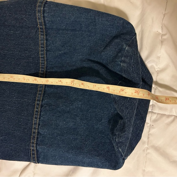 Vintage Lee Jeans Blue Denim Bag with Yellow Accents 80’s - Picture 6 of 6